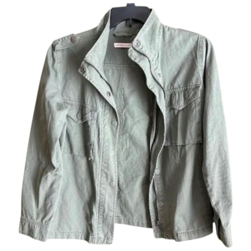 Sincerely Jules Jacket Zip Utility Outerwear Olive Green Size Medium